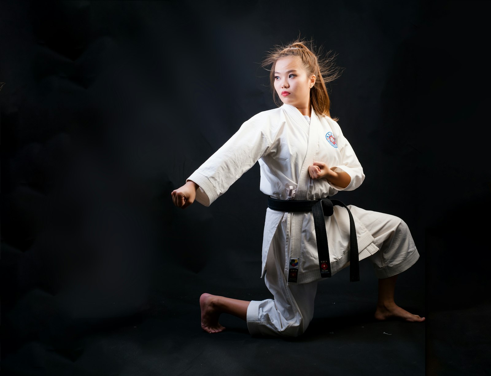 Young child practicing karate